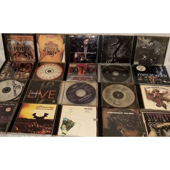 Cds Lot Of 20 Rock & Jazz Music 80s, 90s, 00s Men At Work, Eric Clapton, Halen